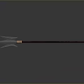 Traditional Arrow Weapon With Triple Pointed Arrowhead Dark Wooden Shaft Metallic Accents And Reflection