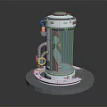 Modern Decorative Ornament Set With Tech Inspired Design Transparent Glass Metallic Parts And Circular Base