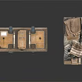 Vintage Old Fashioned Suitcases With Wear And Tear Design And Metal Hardware Storage Organizers