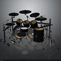 Professional Complete Drum Set With Toms Snare Bass Drum Cymbals And Stands