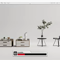 Modern bedside table 3d model
