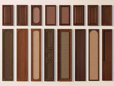 Various Wooden Door Panels With Different Textured Designs And Patterns 3d model