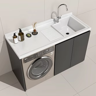 Modern Laundry Cabinet Laundry Cabinet Drum Washing Machine Balcony Cabinet 3d model