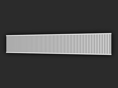Long Narrow Component With Vertical Striped Pattern And Smooth Surface 3d model