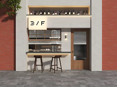 Cafe Door Head Coffee Shop Door Head Coffee Door Head Industrial Style Cafe Door Head Door Head Design Door Head 3d model