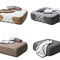 Modern sofa stool combination 3d model