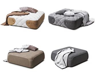 Modern sofa stool combination 3d model
