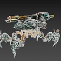 Intelligent Combat Machine With Multiple Mechanical Legs Armored Body And Weapon System