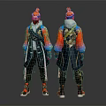 modern game character punk boy steampunk character steampunk character 3d model