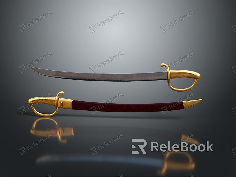 Officer Sword Sword Long Sword Sheath Sword Samurai Sword Samurai Sword Accessories Soldier Sword Knight Sabre model