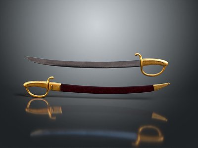 Officer Sword Long Sword Sheath Sword Samurai Sword Samurai Sword Accessories Soldier Sword Knight Sabre 3d model