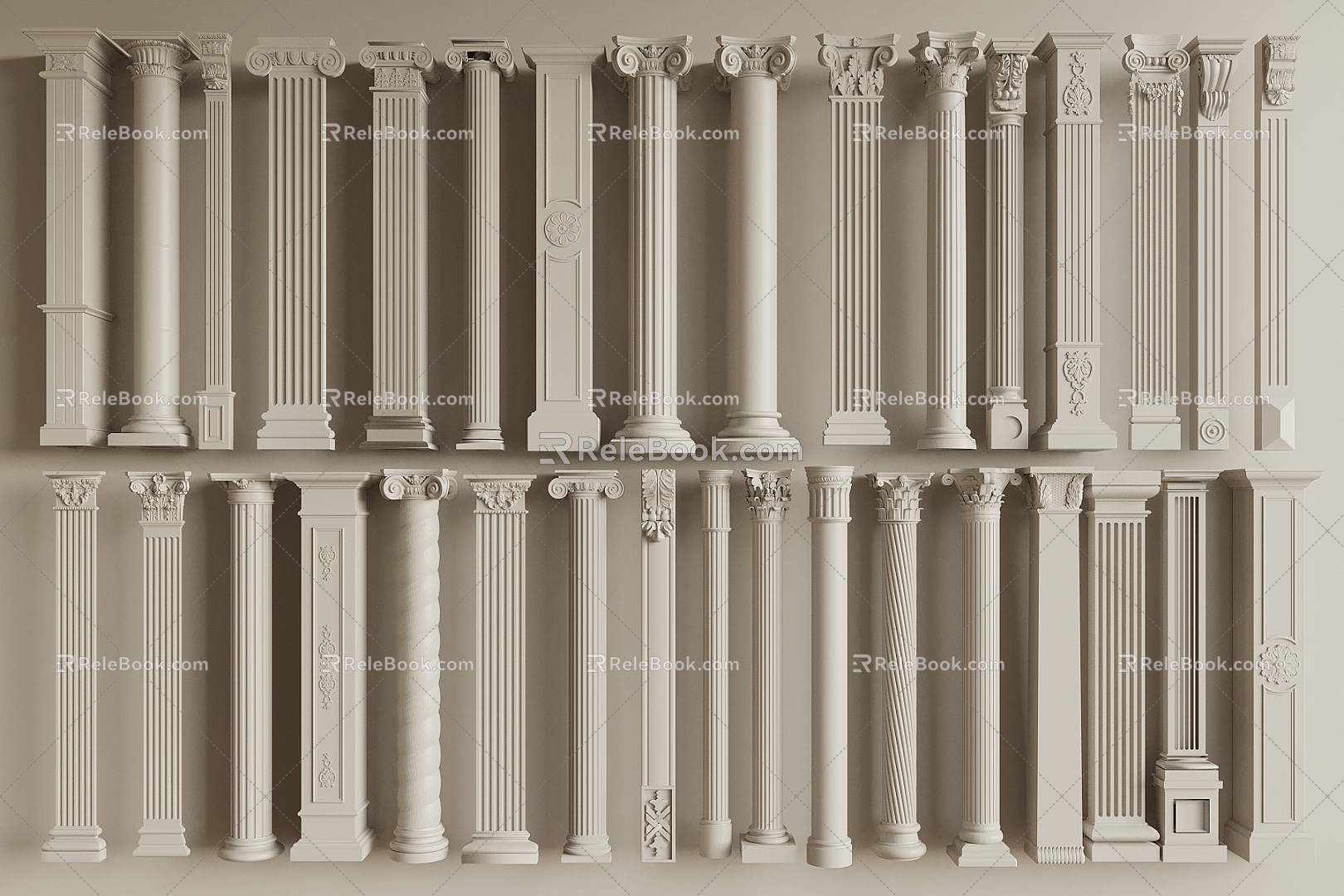 European Roman Column 3d model