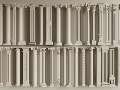 Collection Of Classic Roman Columns In Various Styles 3d model