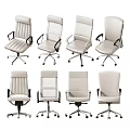 Multiple Modern Office Chairs With Ergonomic Design Swivel Function And Adjustable Features 3d model