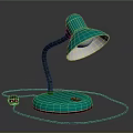 Turquoise Desk Lamp With Flexible Gooseneck Arm Round Base And Black Cable