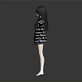 Virtual Anime Character Girl With Black Hair Wearing Loose Only My Memes Jacket Arms Outstretched
