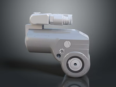 Mechanical Weapon 3D Model with Scope Wheel and Metal Structure Design 3d model