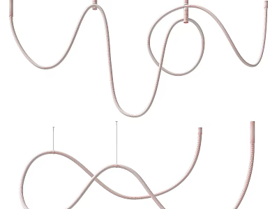 Modern Curved Metallic Chandeliers With Elegant Loop Design For Interior Decor 3d model