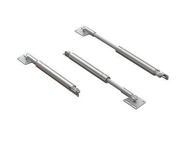 Durable Silver Metal Support Struts Three Pieces For Furniture Machinery 3d model