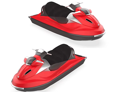 Red Jet Skis With Sleek Design And Black Seats For Water Sports 3d model