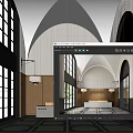 Modern Front Desk Front Office Reception Desk 3d model
