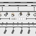 Various Designs Of Downlights And Spotlights With Track Mounted And Adjustable Angle Features