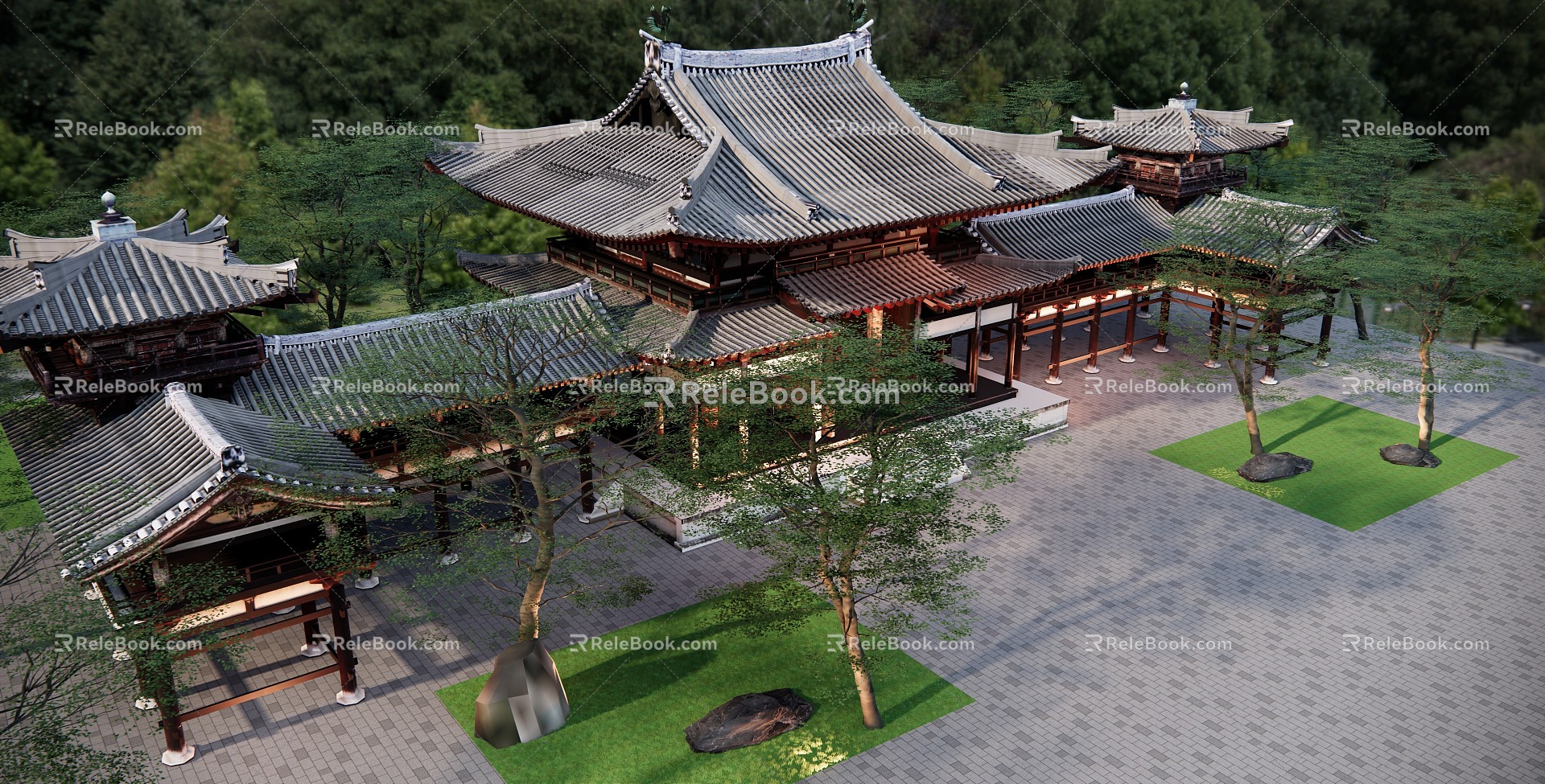 Phoenix Hall of Chinese Ancient Building Equal House 3d model