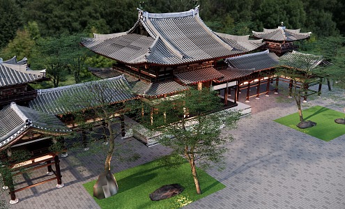 Phoenix Hall of Chinese Ancient Building Equal House 3d model