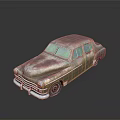Vintage Rusty Classic Car with Pink Beige Patina and Retro Design
