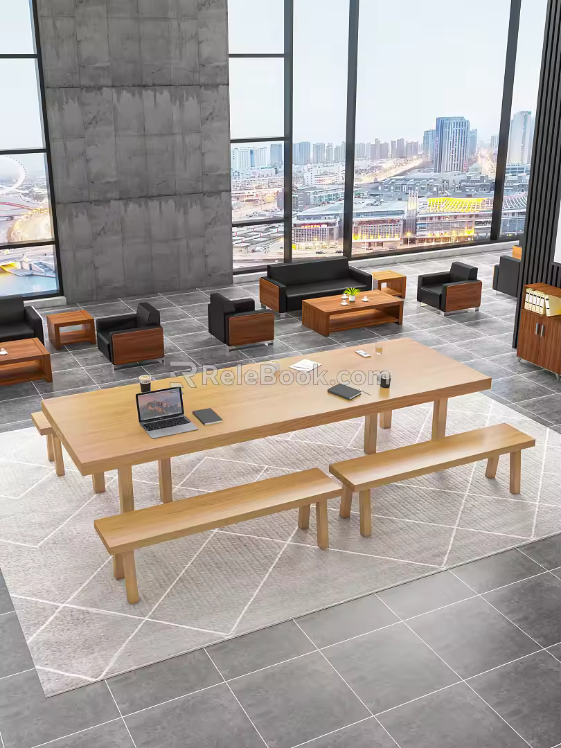 Modern Conference Table and Chair Conference Table 3d model