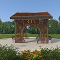 Park pavilion, rest pavilion, pavilion, Chinese pavilion, retro pavilion, national style pavilion, rest stool, park signboard 3d model