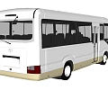 Modern White Passenger Bus With Sleek Exterior Design And Large Windows 3d model