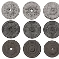 European-style lamp plate carved 3d model
