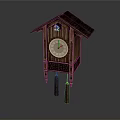 Clock Wall Clock Retro Clock Retro Clock Large Clock Pendulum Furnishings 3d model