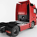 Red Mercedes Functional Semi Truck With Modern Cab Design And Brand Logo