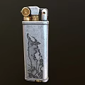 Vintage Decorative Metal Lighter With Wolf Engraving And Retro Classic Design