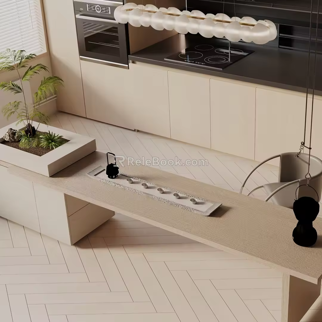Modern dining table 3d model