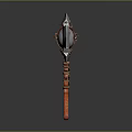 Red Mechanical Axe With Metal Blade And Wrapped Rope Handle Design 3d model