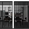 Modern Interior Sliding Glass Doors With Frosted And Ribbed Panels For Room Dividing