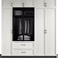 Modern Wardrobe Designs With White Gray Finishes Drawer Storage Open Shelves And Hanging Space