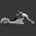 Sleek Silver Metallic Motorcycle With Unique Sculpted Details And Single Seat Design