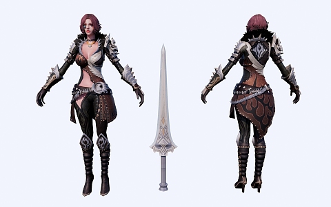 Adventure Captain Adventurer Female Swordsman Female General 3d model