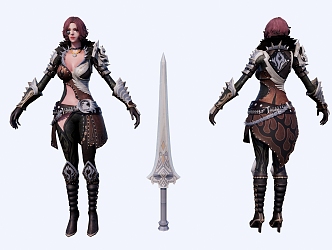 Adventure Captain Adventurer Female Swordsman Female General 3d model