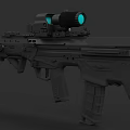 Advanced Modern Tactical Rifle With Blue Illuminated Scope And Ergonomic Grip