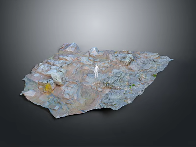 Realistic Wood and Stone Terrain Model With Natural Texture and Landscape Details 3d model
