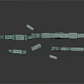 Green Scene Building Blocks Stacked 3D Structure With Gray Background And Decorative Cubes