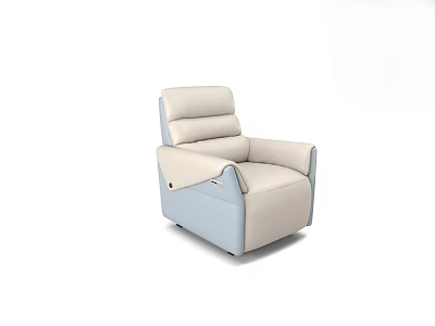 Modern Stylish Single Sofa With Beige And Light Blue Upholstery And Comfortable Design 3d model