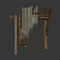 Traditional Wooden Carriage With Fence Like Doors And Classic Wooden Frame Design
