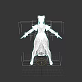 Eastern Style Game Movie Female Character With Blue Outfit White Hair And Outstretched Arms