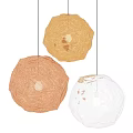 Spherical Chandeliers With Geometric Design And Metallic Gold Copper Silver Finish